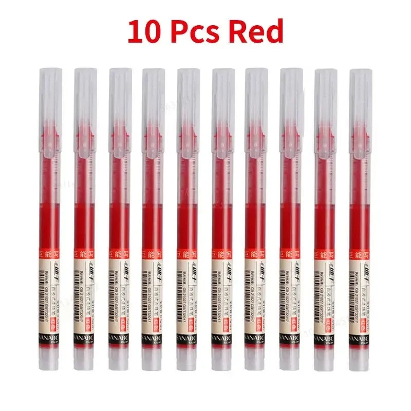 10 Peças Caneta Gel Agulha – Caneta Esferográfica Líquida para Escritório e Escola