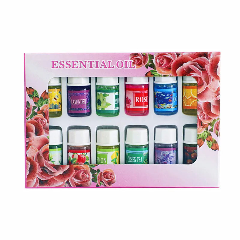 12 Peças Óleo Essencial 3ml – Aromaterapia, Purificador de Ar e Difusor
