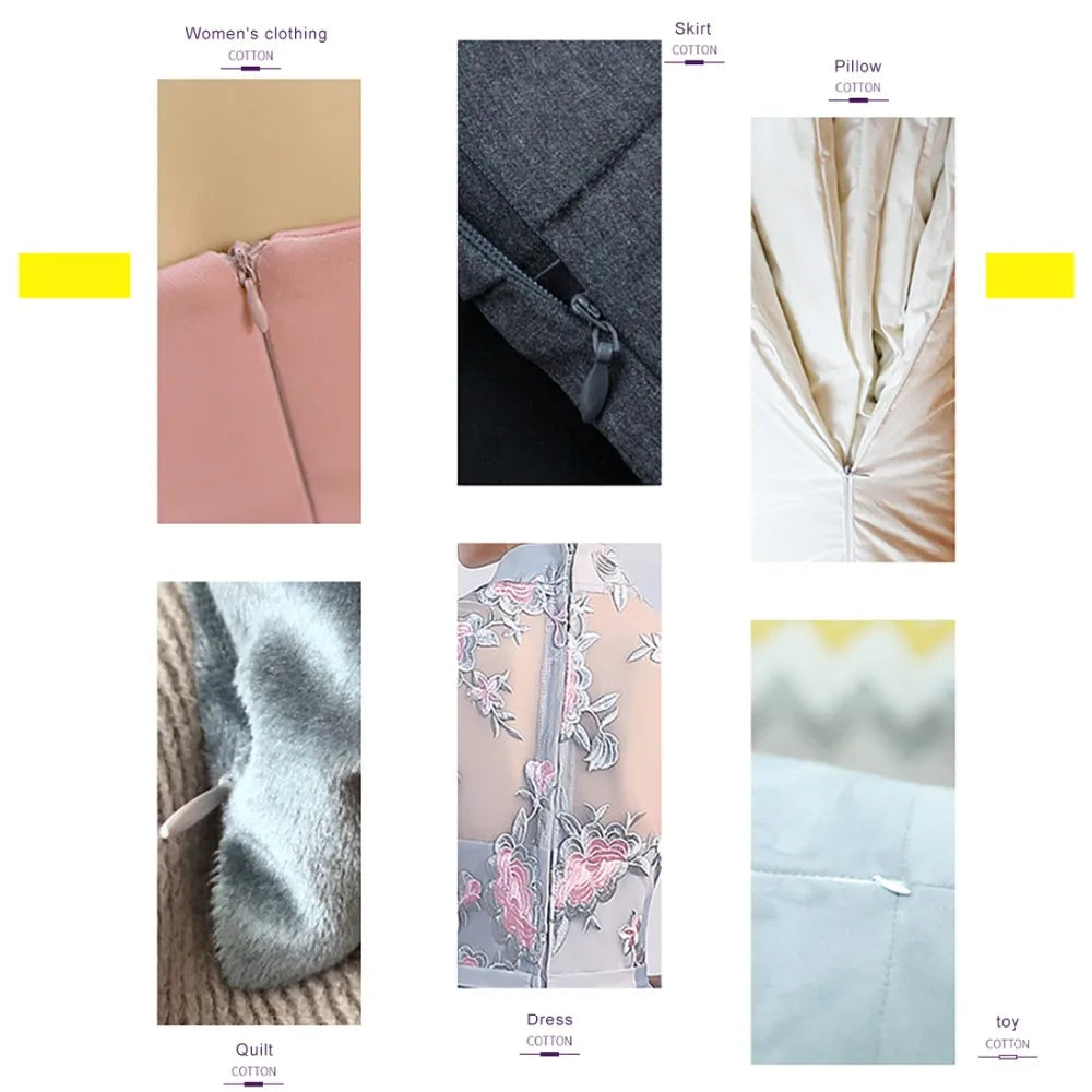 10 Unidades Zíper Invisível de Nylon em Espiral – Tamanhos 28 a 60 cm, Acessórios de Costura DIY e Artesanato