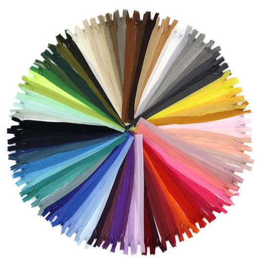 10 Unidades Zíper Invisível de Nylon em Espiral – Tamanhos 28 a 60 cm, Acessórios de Costura DIY e Artesanato