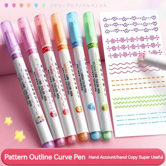 Kit 6 Canetas Marca-Texto Kawaii – Ponta Roller em Formato de Flor
