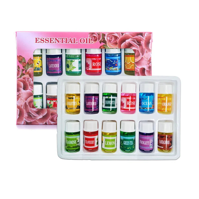 12 Peças Óleo Essencial 3ml – Aromaterapia, Purificador de Ar e Difusor