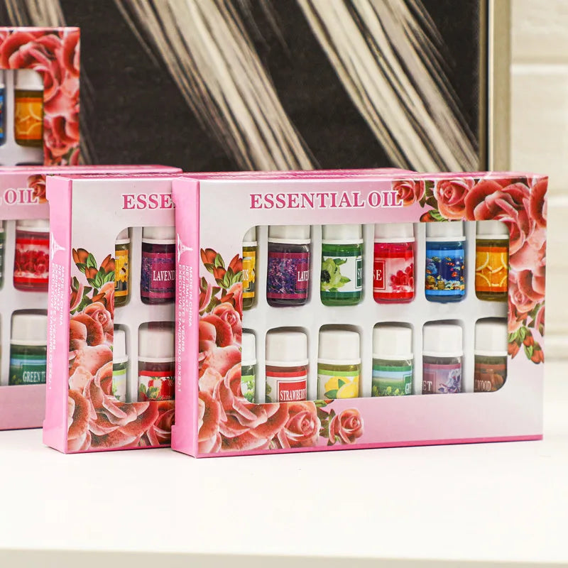 12 Peças Óleo Essencial 3ml – Aromaterapia, Purificador de Ar e Difusor