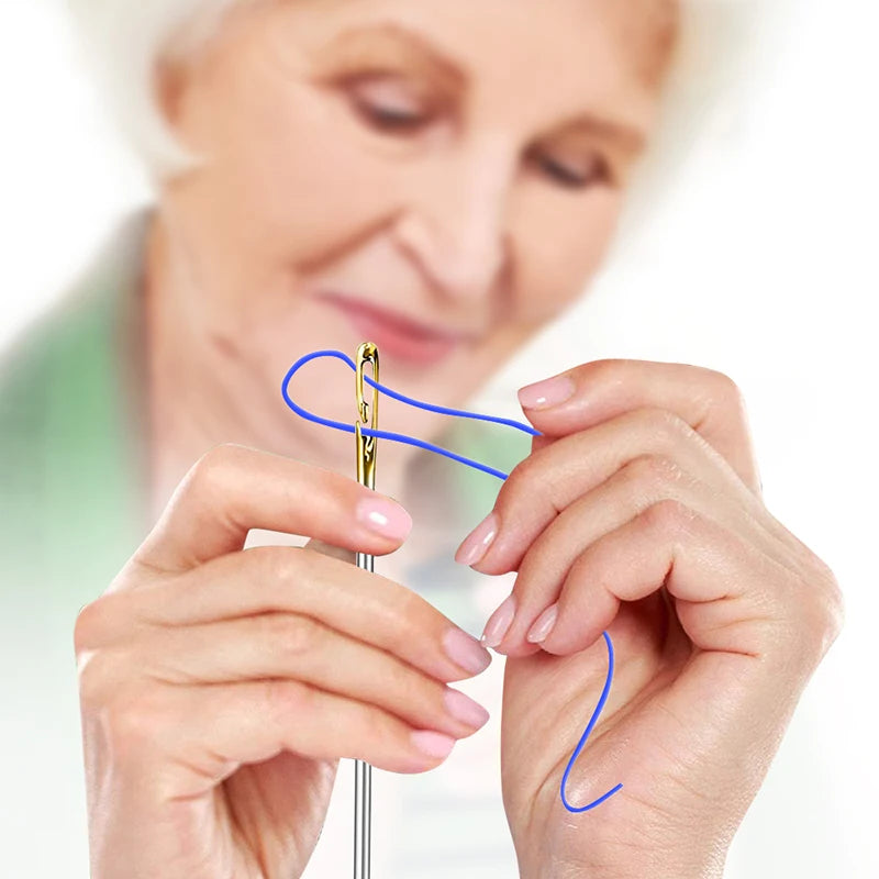 Kit 12 Agulhas de Costura Cega com Furo Lateral – Aço Inoxidável