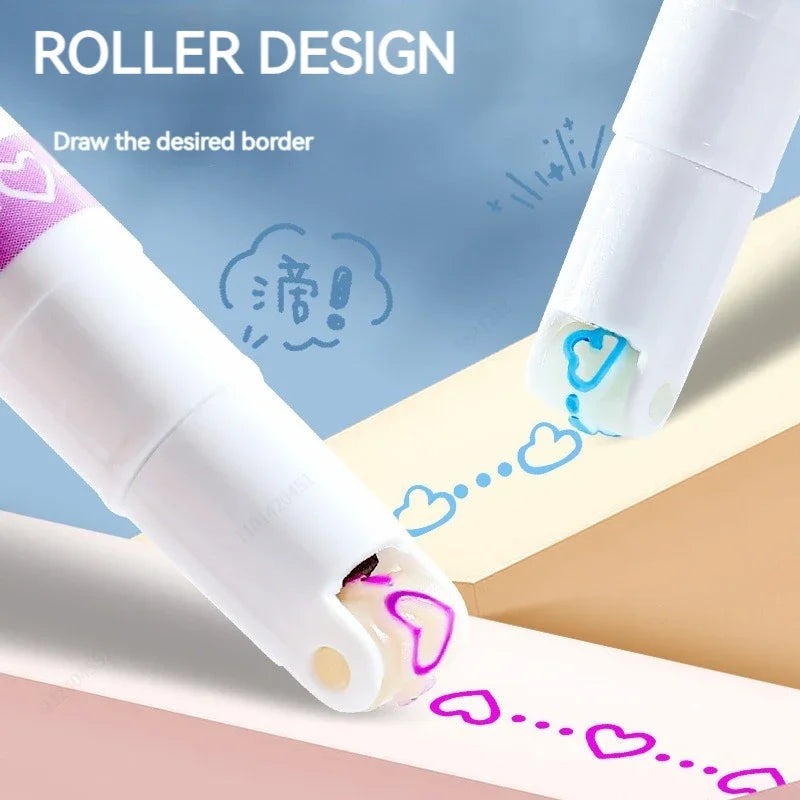 Kit 6 Canetas Marca-Texto Kawaii – Ponta Roller em Formato de Flor