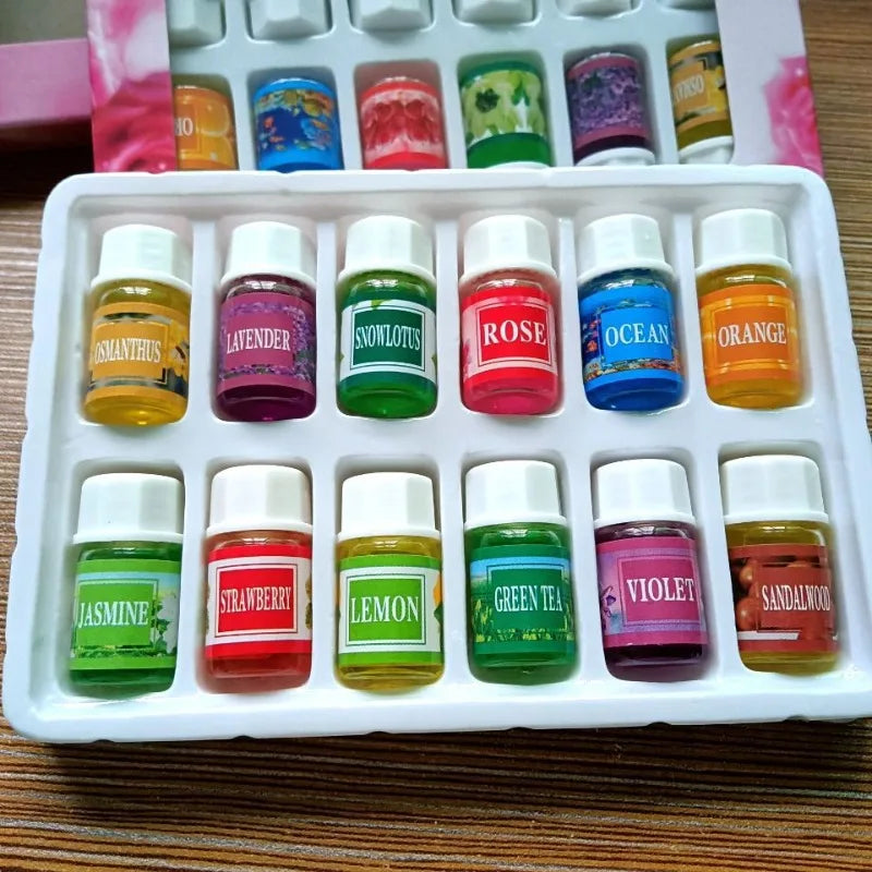 12 Peças Óleo Essencial 3ml – Aromaterapia, Purificador de Ar e Difusor