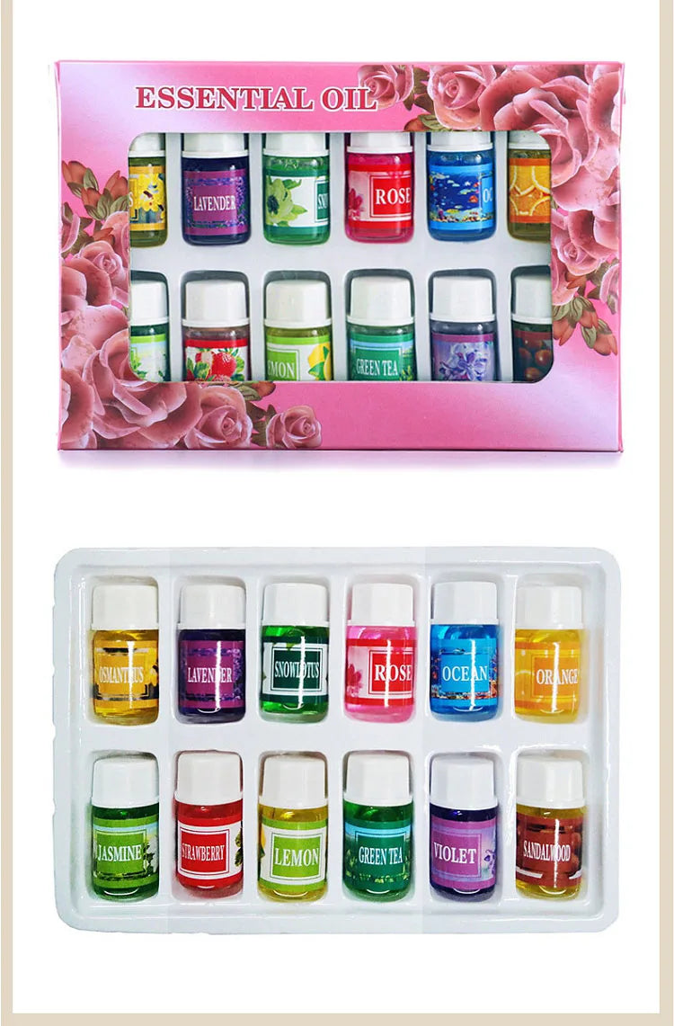 12 Peças Óleo Essencial 3ml – Aromaterapia, Purificador de Ar e Difusor