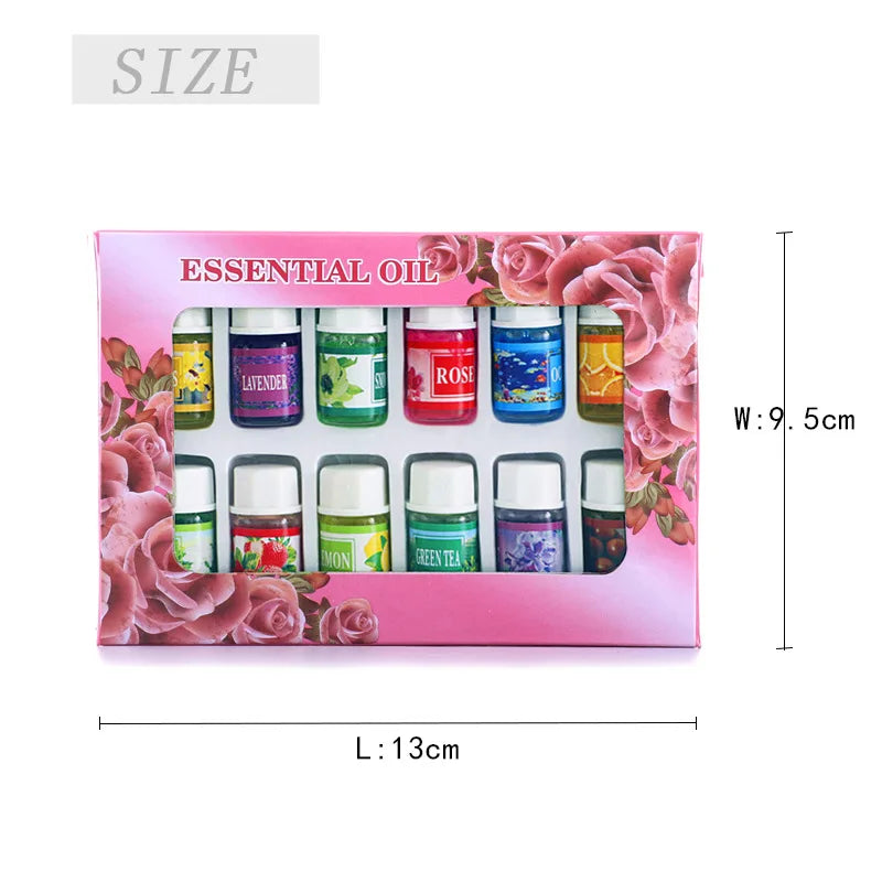 12 Peças Óleo Essencial 3ml – Aromaterapia, Purificador de Ar e Difusor